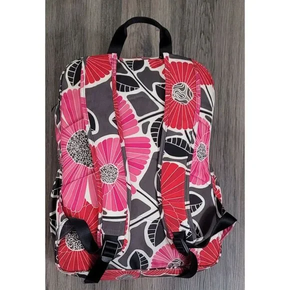Vera‎ Bradley Lighten Up Red Pink Black Grey Large Backpack - Picture 5 of 7